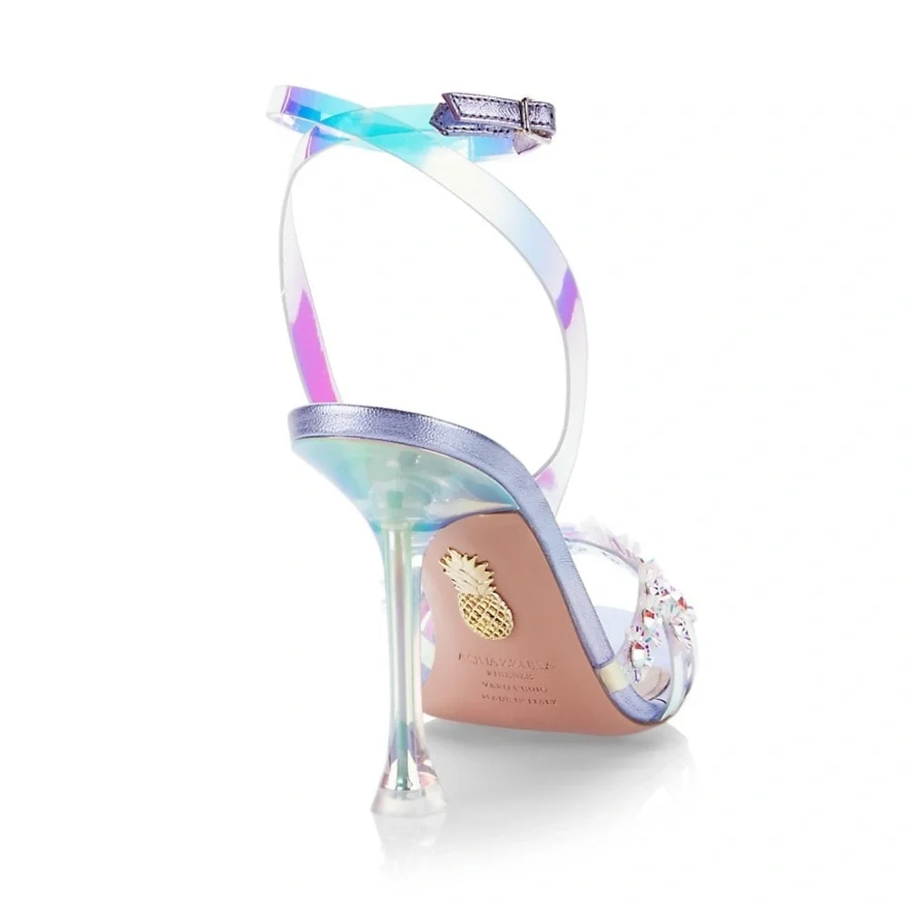 Aquazzura
Meteorite PVC Embellished Ankle-Strap Sandals - Picture 3 of 13